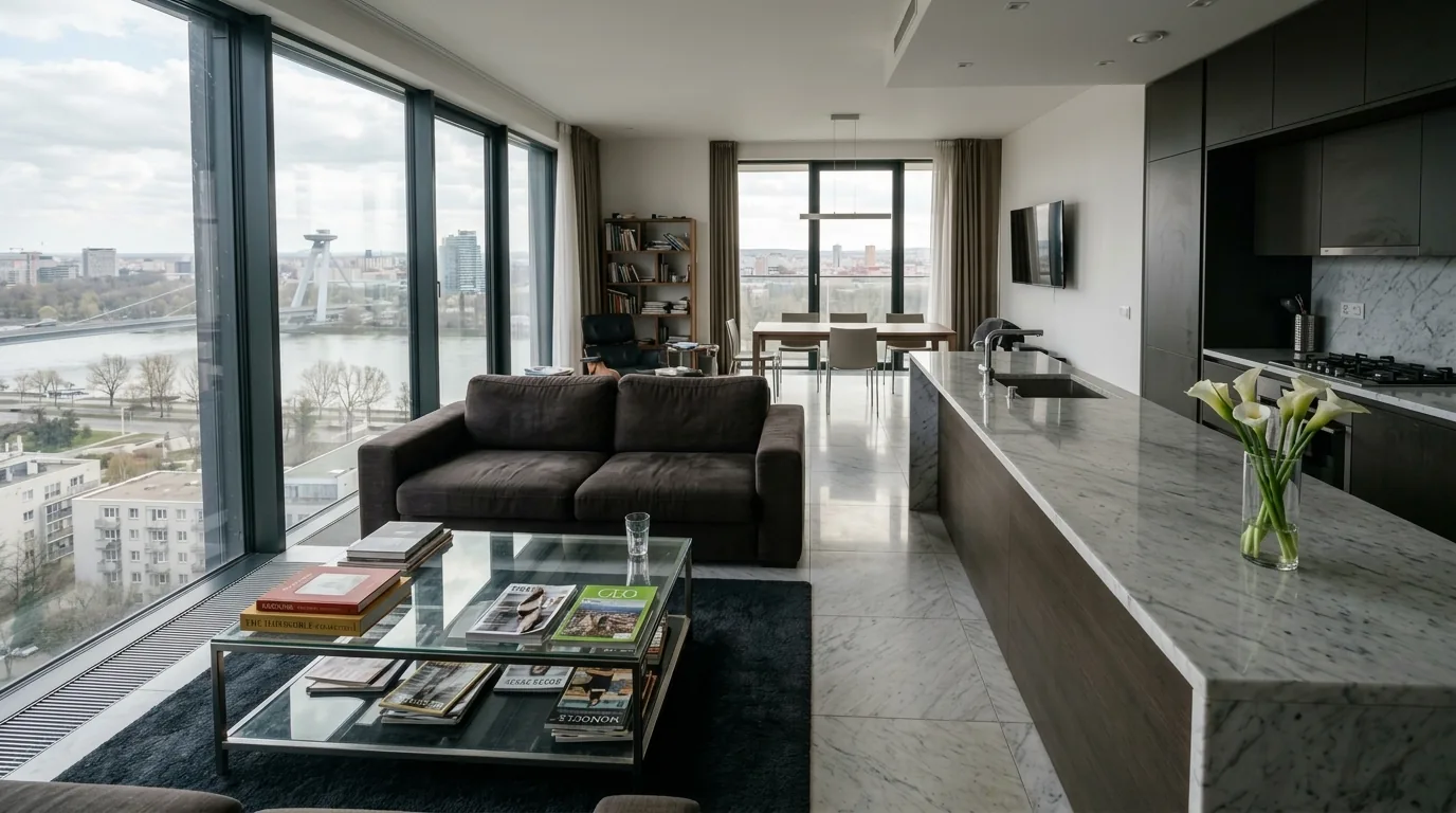 Spotless luxury living room after SANVERO cleaning